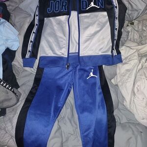 Jordan Kids Set in Blue, Black, and Gray